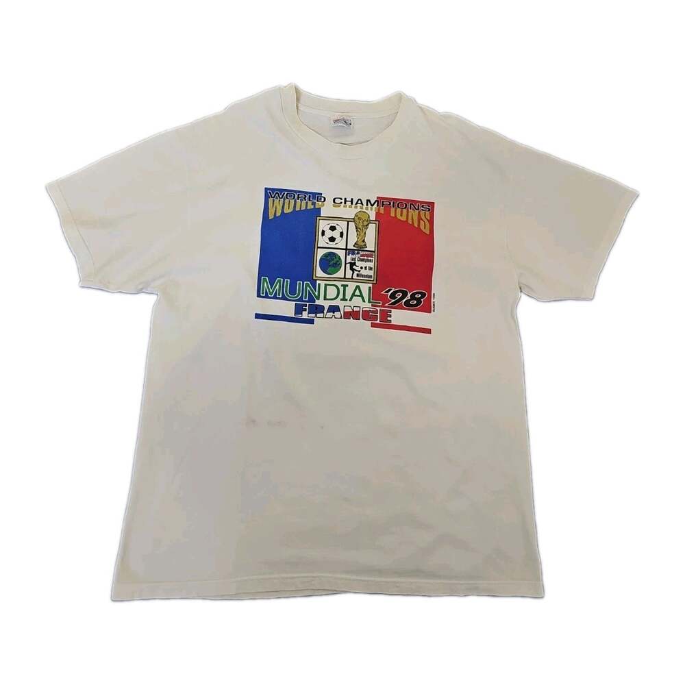 Vintage Hanes Beefy-T Football t-shirt France World Champions Mundial 98 Final